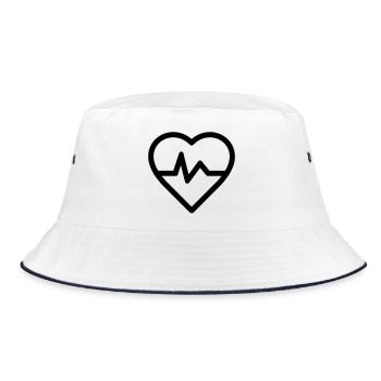 Heart Rate - Bucket Hat - white/navy - Front