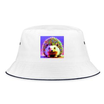 hedgehog - Bucket Hat - white/navy - Front
