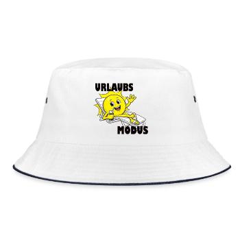 Vacation mode, vacation - Bucket Hat - white/navy - Front