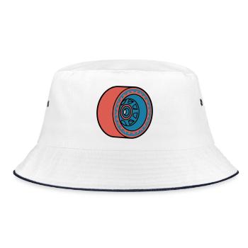 Skateboard Rolle Longboard - Bucket Hat - Weiß/Navy - Vorne