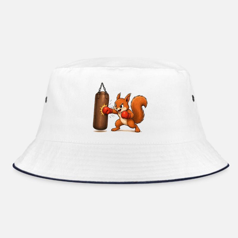 Eichhörnchen am Boxsack Cartoon Motiv  Bucket Hat