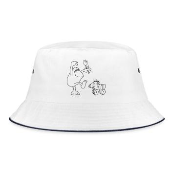 Janosch Outline Günther Box Frog & Tiger Duck - Bucket Hat - white/navy - Front