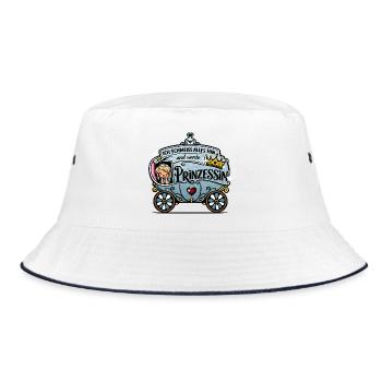 Ich schmeiß alles hin und werde Prinzessin - Bucket Hat - Weiß/Navy - Vorne