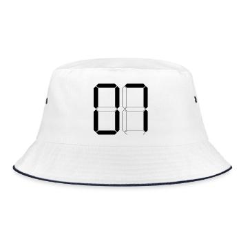 NUMMER 07 Null Sieben Geburtstag Geschenk Digital - Bucket Hat - white/navy - Front