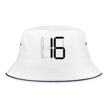 NUMMER 16 Sechzehn Geburtstag Geschenk Digital - Bucket Hat - Weiß/Navy - Vorne
