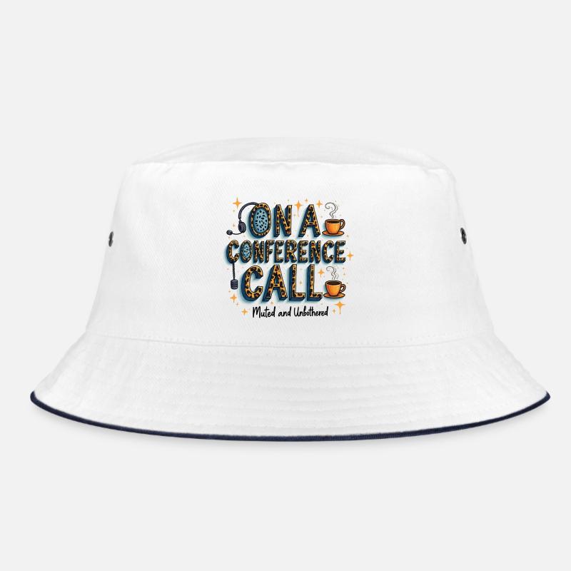 Online Konferenz Call Kaffee Stil muted unbothered Bucket Hat