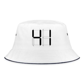 NUMMER 41 Einundvierzig Geschenk Digital - Bucket Hat - Weiß/Navy - Vorne