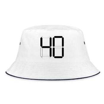 NUMMER 40 Vierzig Geburtstag Geschenk Digital - Bucket Hat - Weiß/Navy - Vorne