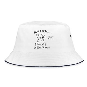 Paix intérieure Oh regarde une balle Yoga bouledogue drôle - Bob - blanc/marine - Devant
