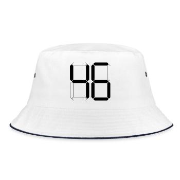 NUMMER 46 Sechsundvierzig Geschenk Digital - Bucket Hat - Weiß/Navy - Vorne