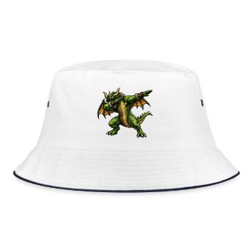 Ernsthafter Dabbing Drache - Bucket Hat - Weiß/Navy - Vorne