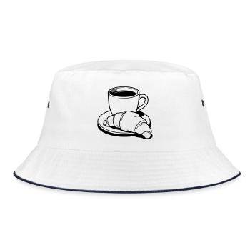 coffee croissant - Bucket Hat - white/navy - Front