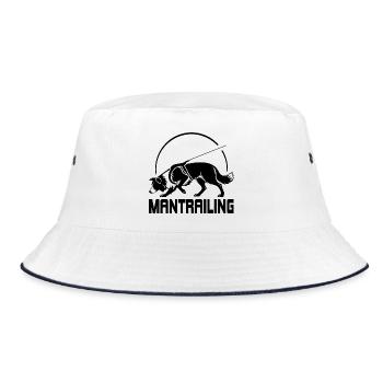 Border Collie Mantrailing Hundesport Hund Wilsigns - Bucket Hat - Weiß/Navy - Vorne