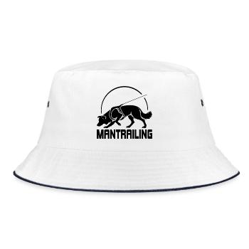 Border Collie Mantrailing Hundesport Hund Wilsigns - Bucket Hat - Weiß/Navy - Vorne