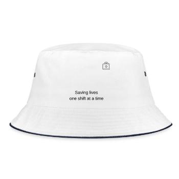 Leben retten, Schicht für Schicht! - Bucket Hat - Weiß/Navy - Vorne