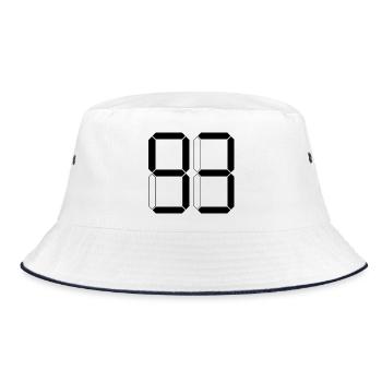 NUMMER 93 Dreiundneunzig Geschenk Digital - Bucket Hat - Weiß/Navy - Vorne