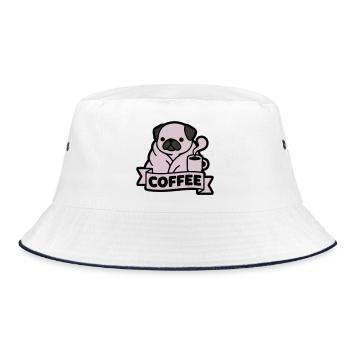 Bannière du Café du Matin du Carlin - Bob - blanc/marine - Devant