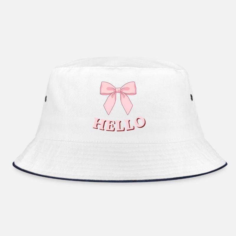 Pink Hello with ribbon Bucket Hat