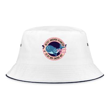 Wal Rettet den Schweinswal Tierschutz Wale Meer - Bucket Hat - Weiß/Navy - Vorne