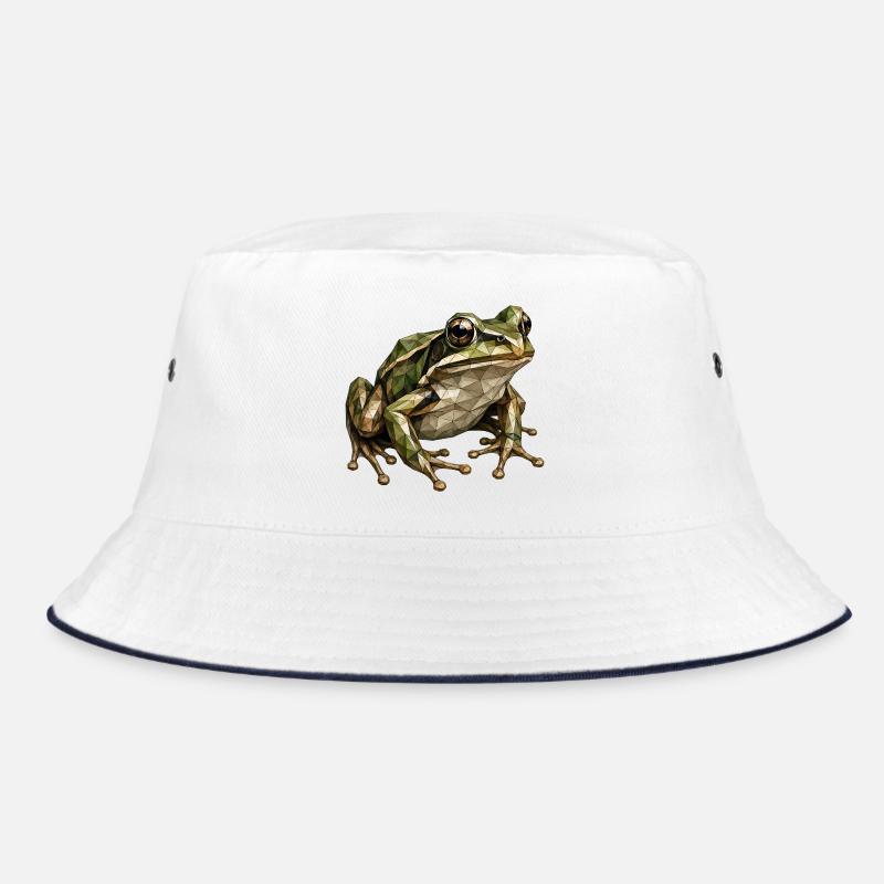 Geometrischer Frosch Polygonkunst Bucket Hat