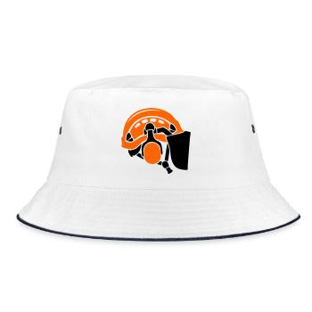Forestry helmet, tree care, forest workers, lumberjacks - Bucket Hat - white/navy - Front