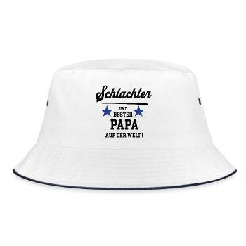 Butcher Best Dad Father's Day Birthday - Bucket Hat - white/navy - Front