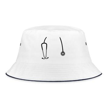 stethoscope - Bucket Hat - white/navy - Front