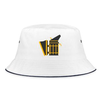 Beekeeper Smoker Smoking Device Beekeeping Beekeeping - Bucket Hat - white/navy - Front