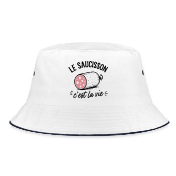 Le Saucisson C'est La Vie Design Humoristique - Bob - blanc/marine - Devant