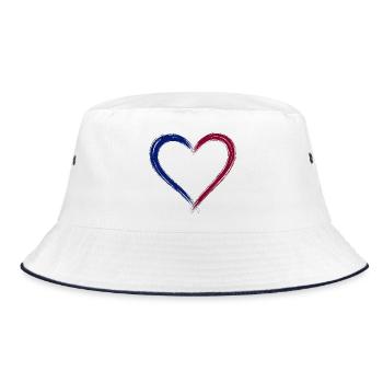 Heart is blau and scarlet - Bucket Hat - white/navy - Front