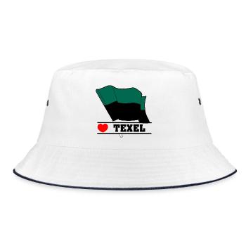 J’adore Texel – Design du drapeau de l’île - Bob - blanc/marine - Devant