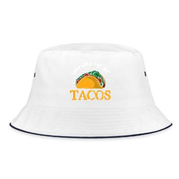 you had me at tacos taco lovers taco - Bucket Hat - white/navy - Front