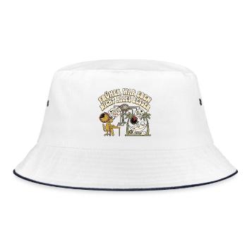 KI Liebhaber - Bucket Hat - Weiß/Navy - Vorne