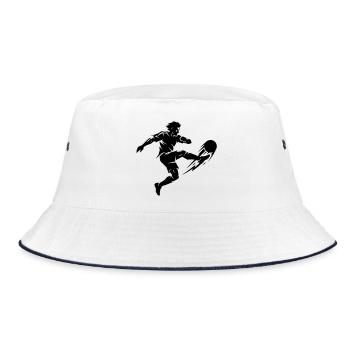 Footballer Silhouette - Bucket Hat - white/navy - Front