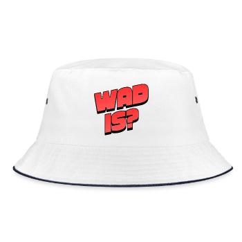 WAD 15 Neon Bold Typo - Bucket Hat - white/navy - Front