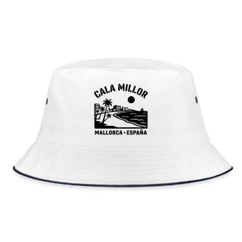 cala millor Mallorca - Bucket Hat - Weiß/Navy - Vorne