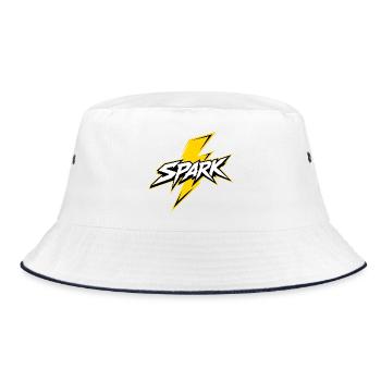 Spark Blitz Comic Logo - Bucket Hat - white/navy - Front