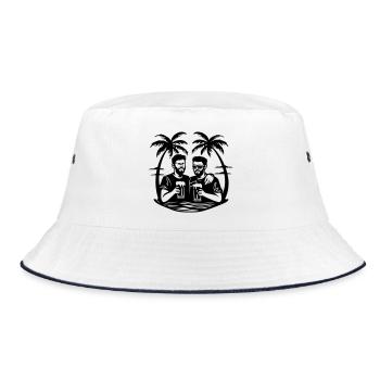 Palm Trees Beach Party - Bucket Hat - white/navy - Front