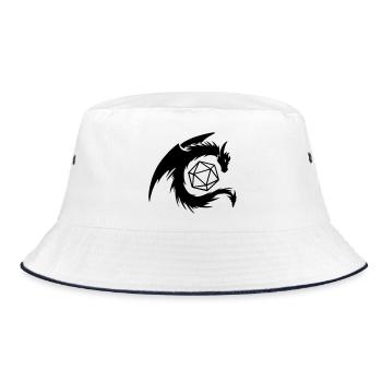 Dragon with D20 Dice - Bucket Hat - white/navy - Front