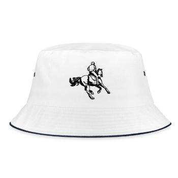 Reitsportler - Bucket Hat - Weiß/Navy - Vorne