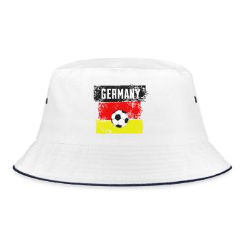 Germany Football Flag Ball - Bucket Hat - white/navy - Front