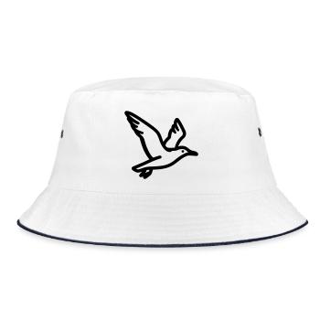 Möwe - Bucket Hat - Weiß/Navy - Vorne