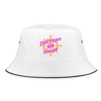 Wechseljahre Hormone Steuer - Bucket Hat - Weiß/Navy - Vorne