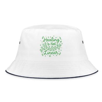 Mental Health Healing Is Not Linear - Bucket Hat - white/navy - Front