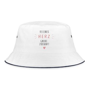 Kleines Herz große Zukunft Einschulungsdesign - Bucket Hat - Weiß/Navy - Vorne