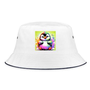 penguin - Bucket Hat - white/navy - Front