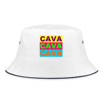 It's okay Pop Triptych - Bucket Hat - white/navy - Front