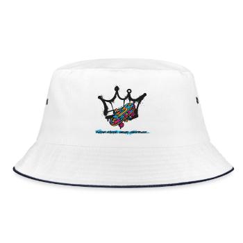 Skatershirt für Kids - Bucket Hat - Weiß/Navy - Vorne