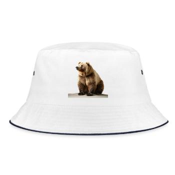 Un ours brun à la relle - Bob - blanc/marine - Devant