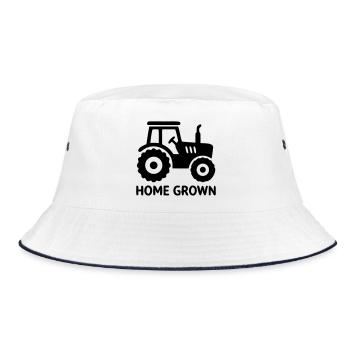Tractor Home Grown Badge - Bucket Hat - white/navy - Front